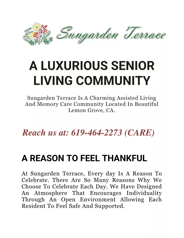 a luxurious senior living community