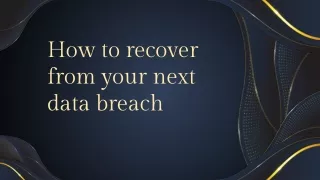 How to recover from your next data breach