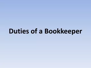 duties of a bookkeeper