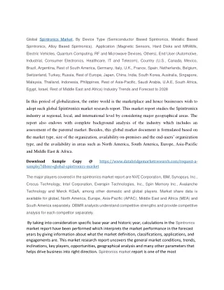 global spintronics market by device type