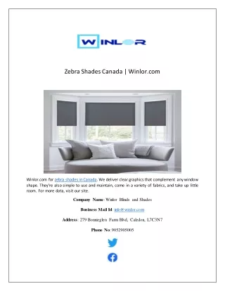 Zebra Shades Canada | Winlor.com