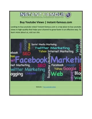 Buy Youtube Views | Instant-famous.com