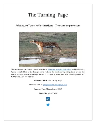 adventure tourism destinations the turningpage com