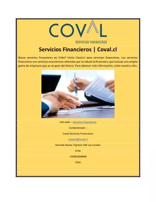 Servicios Financieros | Coval.cl