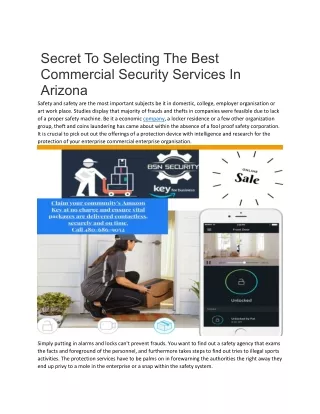 Secret To Selecting The Best Commercial Security Services In Arizona