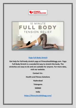 Yoga Full Body Stretch | Fitnesshealthblogg.com