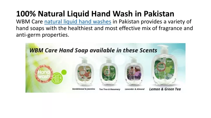 100 natural liquid hand wash in pakistan wbm care