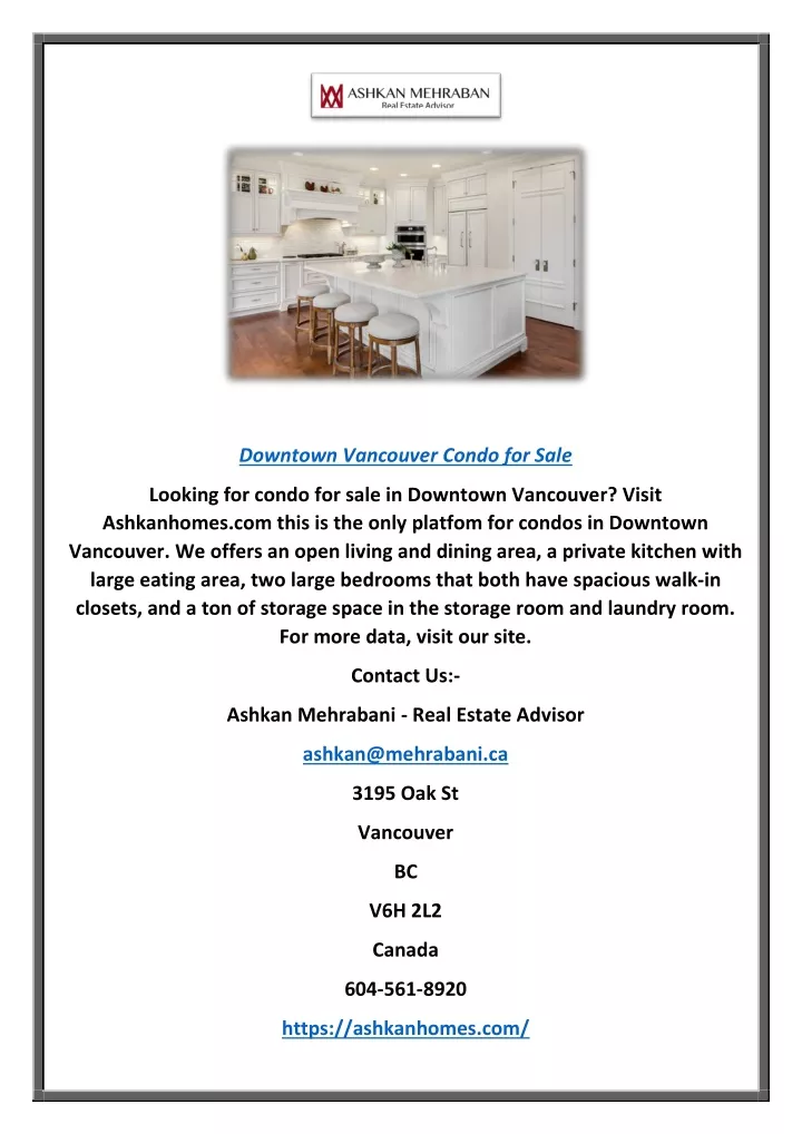 downtown vancouver condo for sale