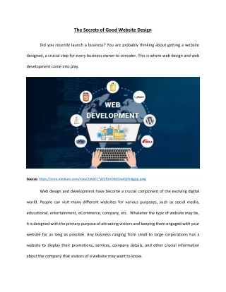 the secrets of good website design