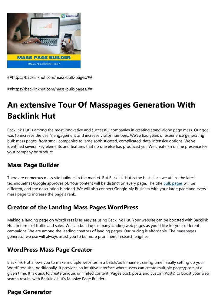 https backlinkhut com mass bulk pages