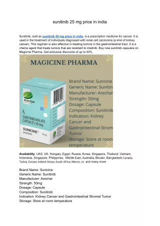 sunitinib 25 mg price in india