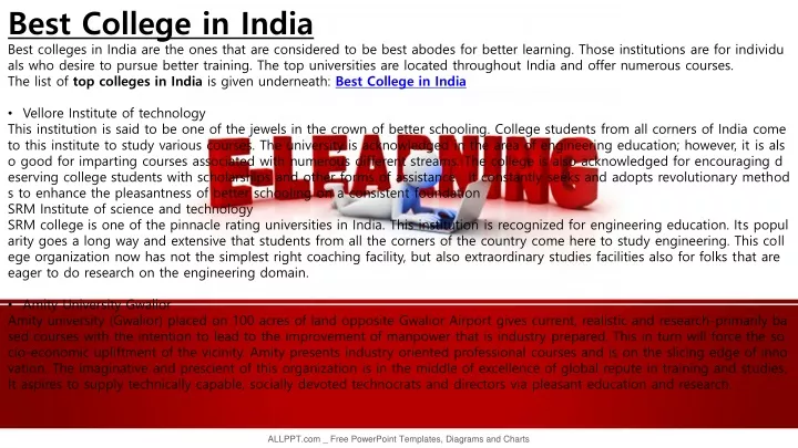 PPT - Top College In India PowerPoint Presentation, Free Download - ID ...