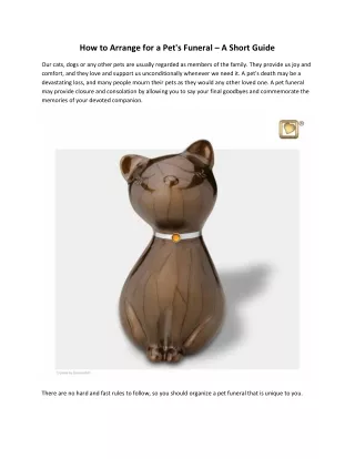 how to arrange for a pet s funeral a short guide