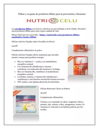 fitline y su gama de productos fitline para