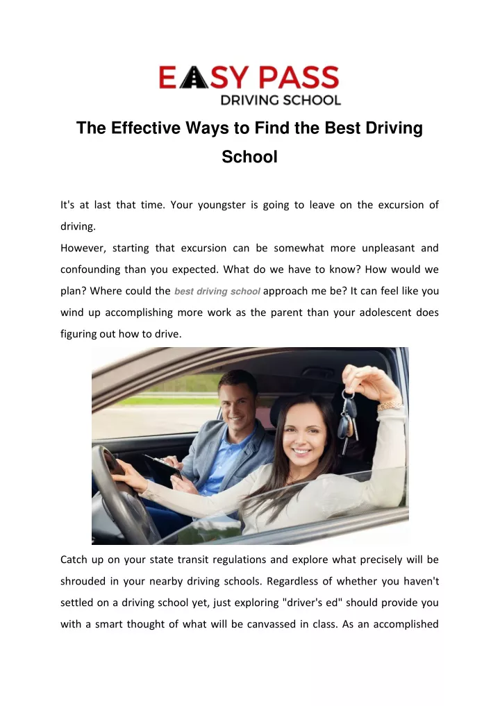 the effective ways to find the best driving