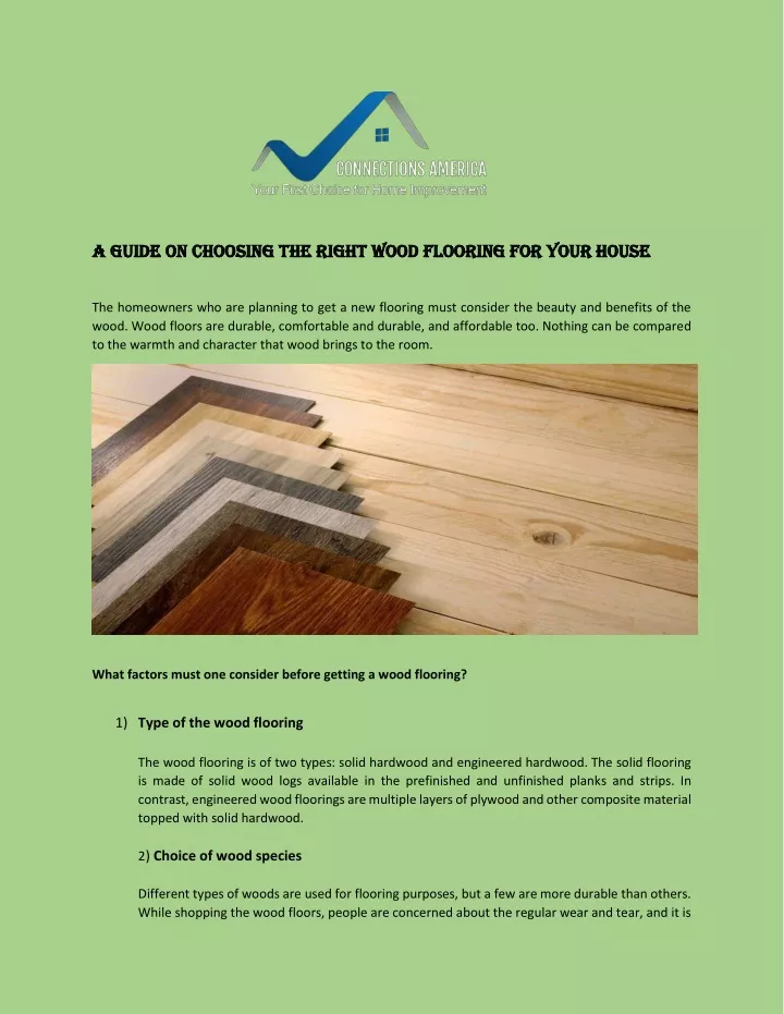 a guide on choosing the right wood flooring