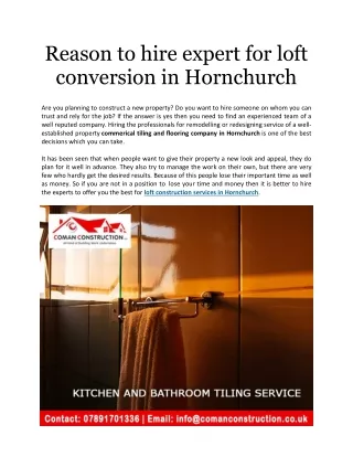 Reason to hire expert for loft conversion in Hornchurch-converted