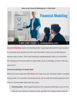 How to do Financial Modeling for a Pitch Deck