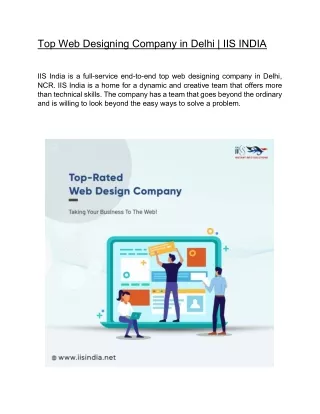 Top Web Designing Company in Delhi | IIS INDIA