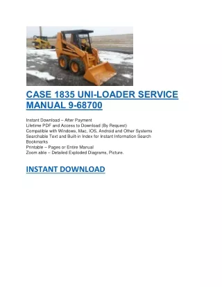 case 1835 uni loader service manual 9 68700