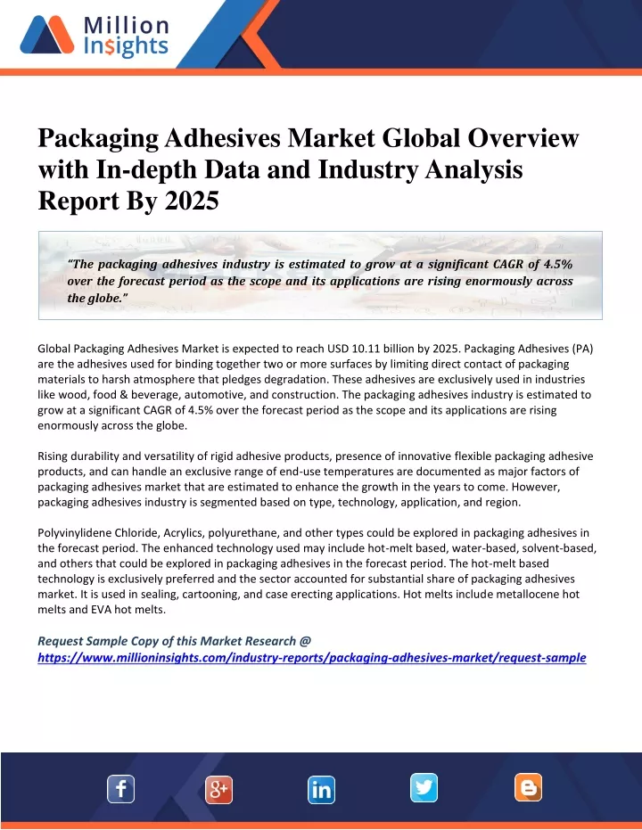 packaging adhesives market global overview with