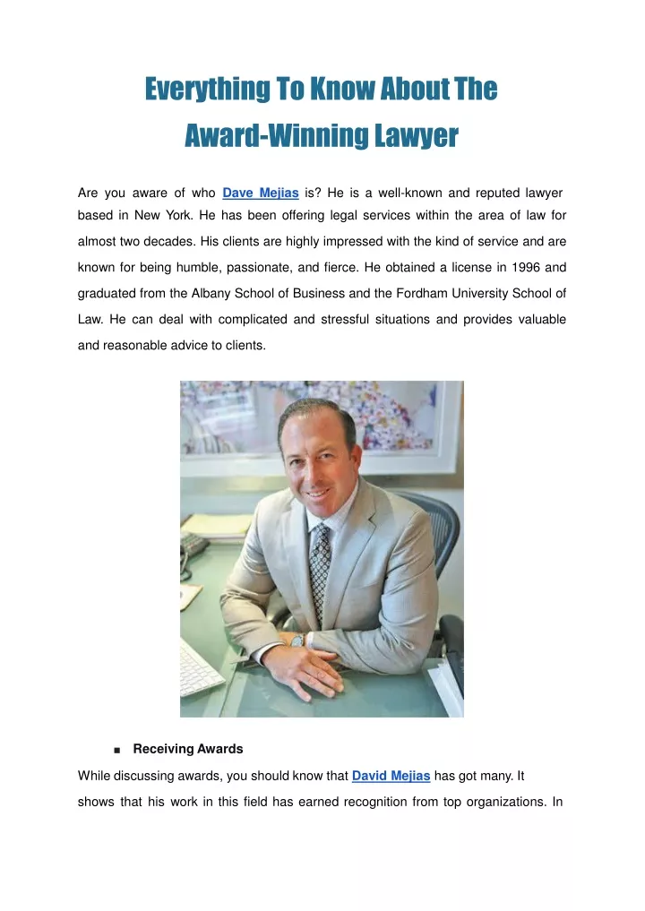 everything to know about the award winning lawyer