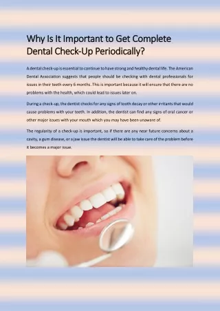 Why Is It Important to Get Complete Dental Check-Up Periodically-converted
