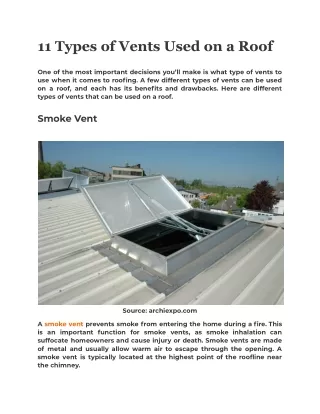 11 types of vents used on a roof