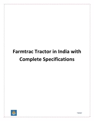farmtrac tractor in india with complete