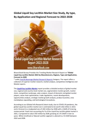global liquid soy lecithin market size study