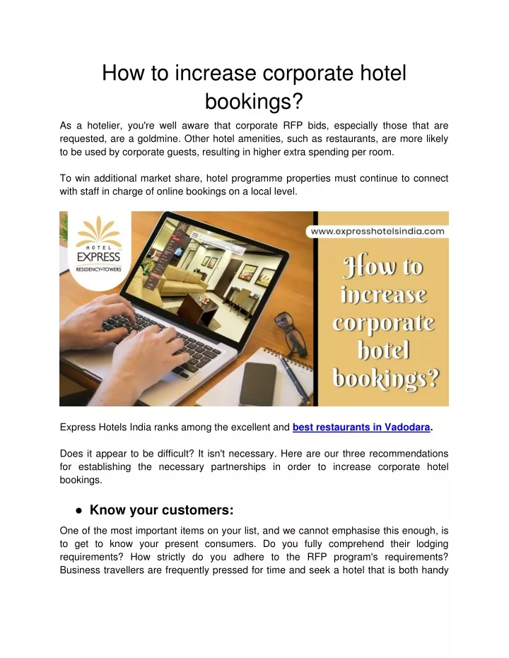how to increase corporate hotel bookings