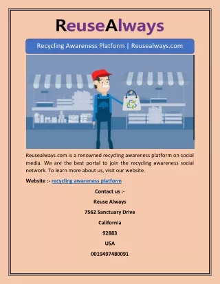 recycling awareness platform reusealways com