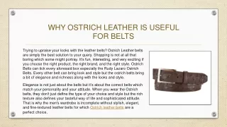 why ostrich leather is useful for belts