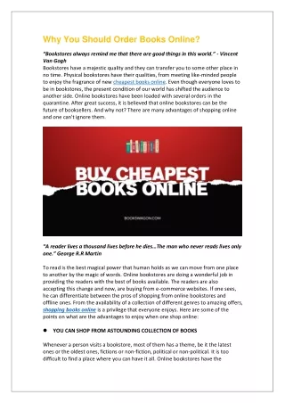 why you should order books online bookstores