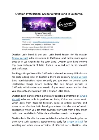 ovation professional grupo versatil band