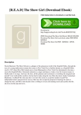 [R.E.A.D] The Show Girl (Download Ebook)