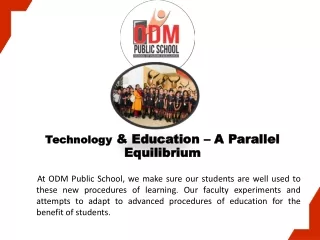 Technology & Education – A Parallel Equilibrium