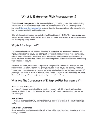 what is enterprise risk management