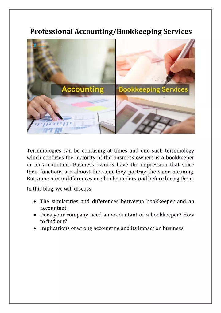 professional accounting bookkeeping services