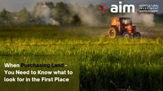 when purchasing land you need to know what