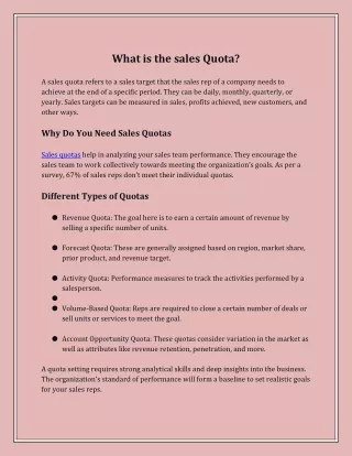 what is the sales quota