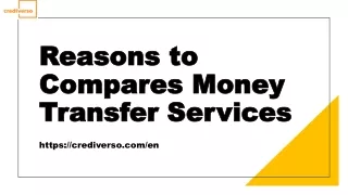 Reasons to Compares Money Transfer Services