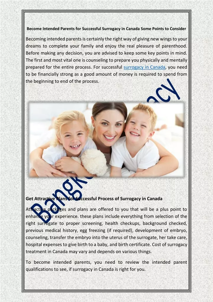 become intended parents for successful surrogacy