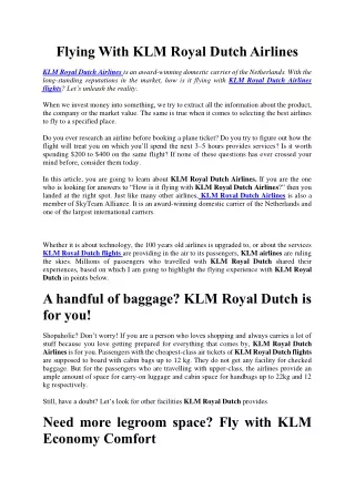 Flying With KLM Royal Dutch Airlines | Airbeastravel