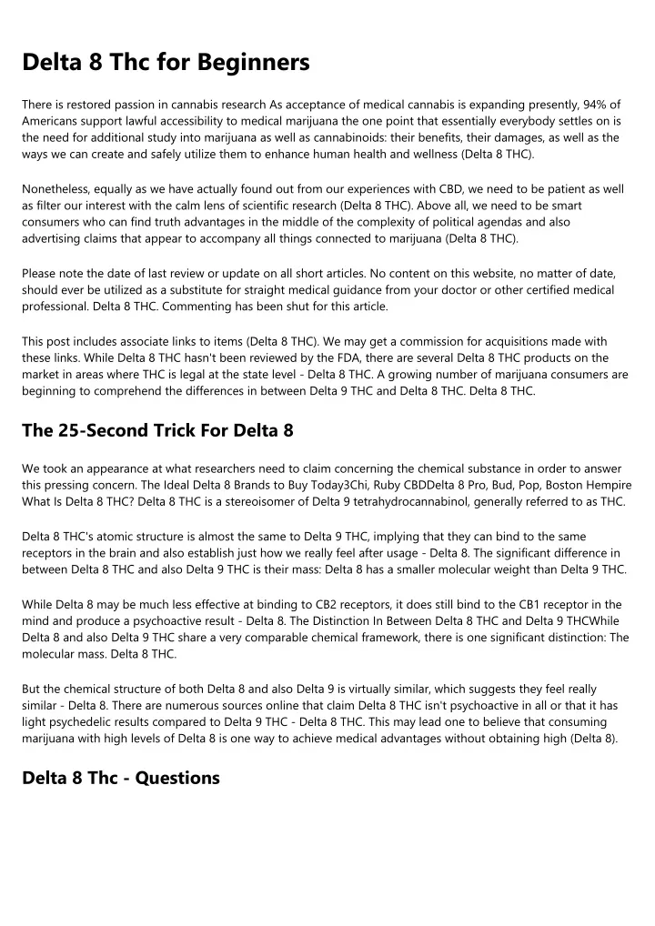 delta 8 thc for beginners