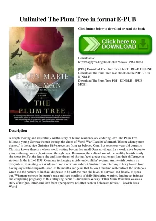 Unlimited The Plum Tree in format E-PUB