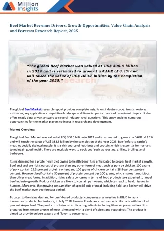 beef market revenue drivers growth opportunities