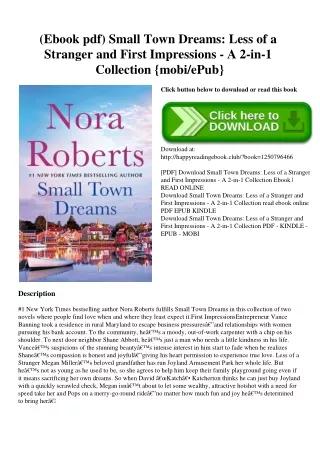 (Ebook pdf) Small Town Dreams Less of a Stranger and First Impressions - A 2-in-1 Collection {mobiePub}