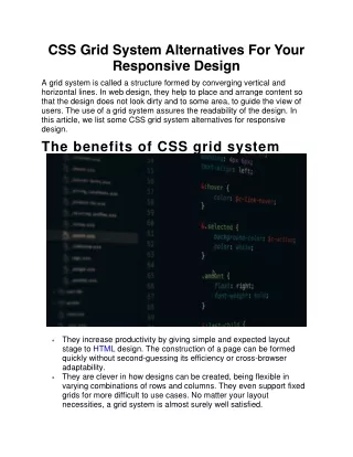 css grid system alternatives for your responsive