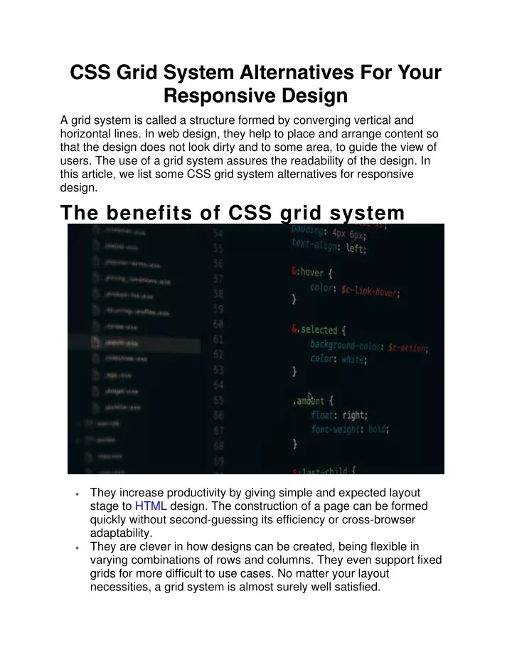 css grid system alternatives for your responsive